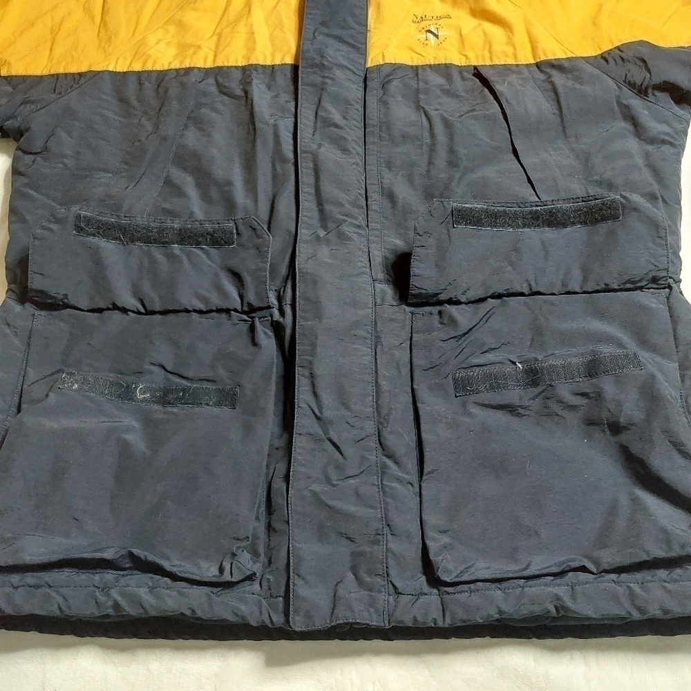 NAUTICA MARINE DENIM CO. MENS BLUE AND YELLOW WINTER COAT SIZE LARGE - Picture 6 of 16